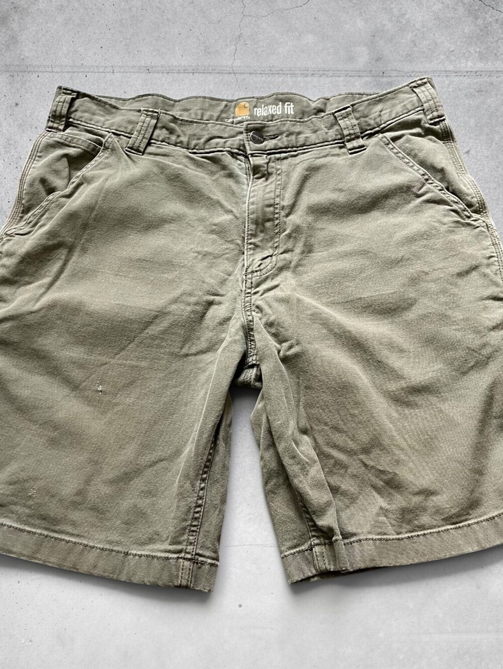 Vintage Carhartt Relaxed Fit Canvas Workwear Cargo Utility Shorts Mens Size 36W